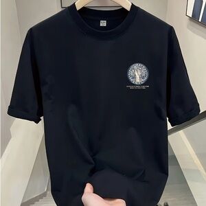 Black Short Sleeve Tee with Minimalist Logo